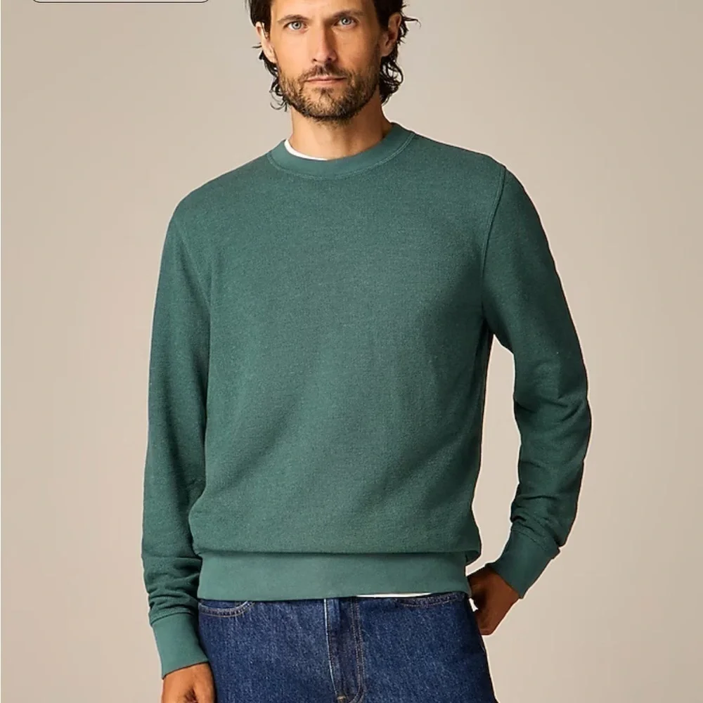 J crew graffati green Long-sleeve textured sweater-tee